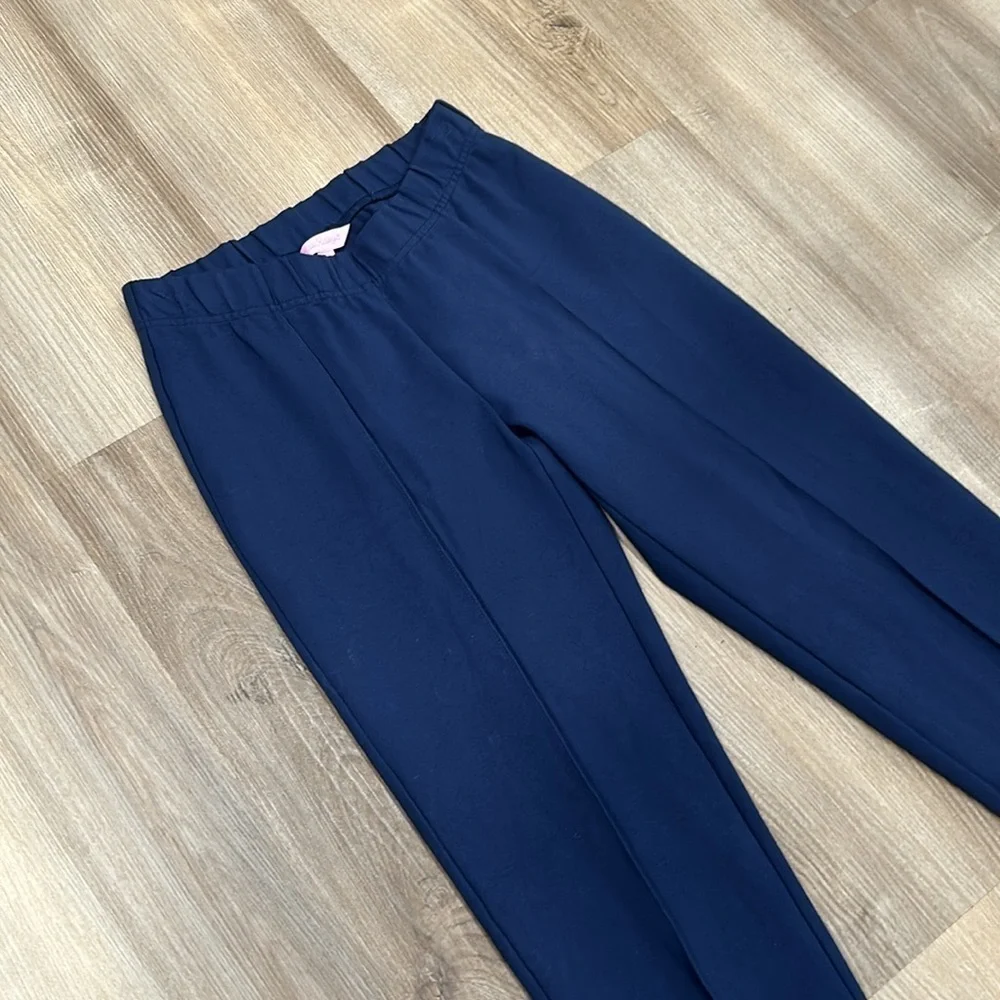 Lilly Pulitzer Midnight Navy Blue Pull On Travel Ankle Stretchy Pants Medium